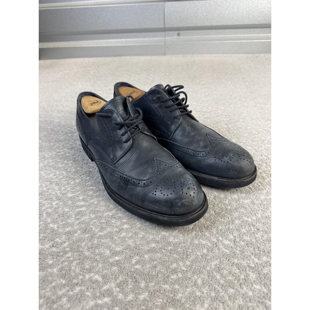 Tod's Shoes Mens Size 11 Blue Leather Wingtip Brogue Oxford Dress Italy EU45